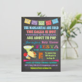 Chalkboard Mexican Fiesta Adoption Babydusche Einladung (Stehend Vorderseite)