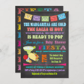 Chalkboard Mexican Fiesta Baby Shower Einladungen (Vorne/Hinten)