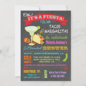 Chalkboard Mexican Fiesta Brautparty Einladung (Vorderseite)