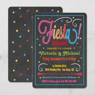 Chalkboard Mexican Fiesta Party Einladung