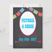 Chalkboard Mexican Fiesta Post Wedding Einladung (Rückseite)