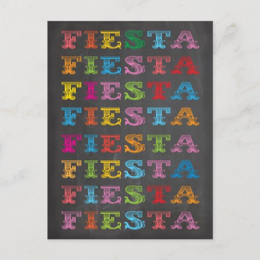 Chalkboard Mexican Fiesta Postkarte (Vorderseite)
