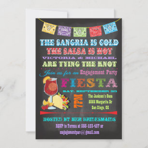 Chalkboard Mexicanisches Fiesta Sangria Probe Aben Einladung