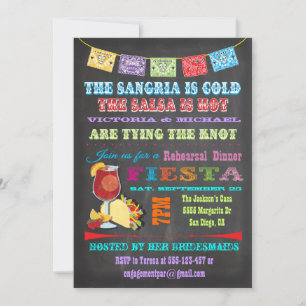 Chalkboard Mexicanisches Fiesta Sangria Probe Aben Einladung