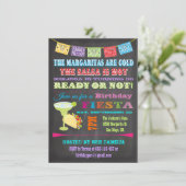 Chalkboard Mexikanische Fiesta Geburtstagsparty Einladung (Stehend Vorderseite)