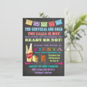 Chalkboard Mexikanische Fiesta Geburtstagsparty Einladung (Stehend Vorderseite)