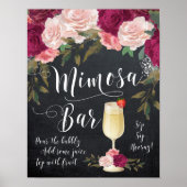 Chalkboard Mimosa Bar signieren Bordeaux Poster (Vorne)
