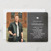 Chalkboard Minimal Graduate Foto Graduate Party Einladung (Rückseite)