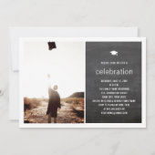 Chalkboard Minimal Graduate Foto Graduate Party Einladung (Rückseite)