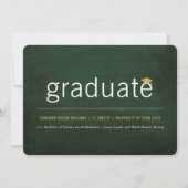 Chalkboard Minimal Graduate Foto Graduate Party Einladung (Vorderseite)