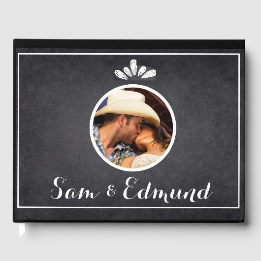 Chalkboard Minimalistisch - Foto- Gästebuch (Vorderseite)