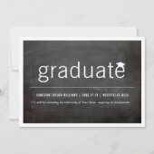Chalkboard Minimalistisch Graduate Foto Abschluss Ankündigung (Vorderseite)