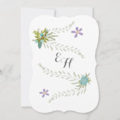 Chalkboard Mint Lilac Aqua Blumengarten Hochzeit Einladung (Rückseite)