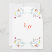 Chalkboard Mint Orange Red Floral Garland Hochzeit Einladung (Rückseite)