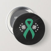 Chalkboard Minze Awareness Green Ribbon Button (Vorne & Hinten)