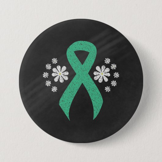 Chalkboard Minze Awareness Green Ribbon Button (Vorderseite)