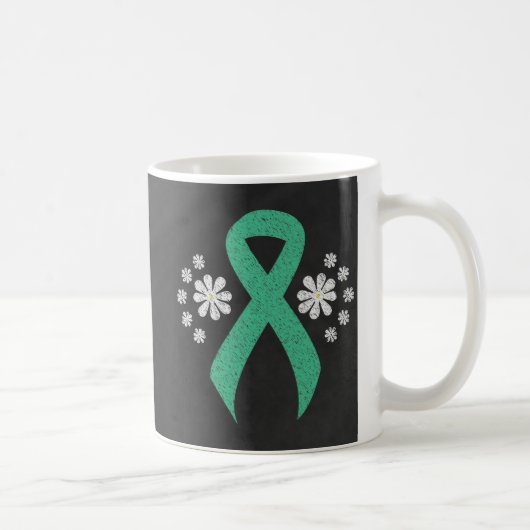 Chalkboard Minze Awareness Green Ribbon Kaffeetasse (Rechts)