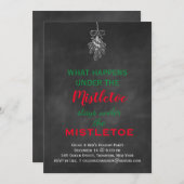 Chalkboard Mistletoe Holiday Party Einladung (Vorne/Hinten)