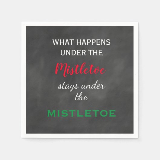 Chalkboard Mistletoe Holiday Serviette (Vorderseite)