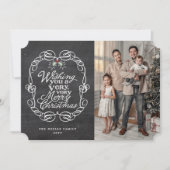 Chalkboard Mistletos Script Frohe Weihnachten Foto (Vorderseite)