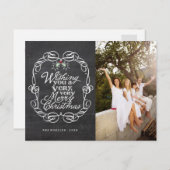 Chalkboard Mistletos Script Frohe Weihnachten Foto (Vorne/Hinten)