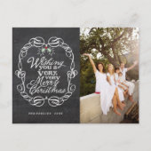 Chalkboard Mistletos Script Frohe Weihnachten Foto (Vorderseite)