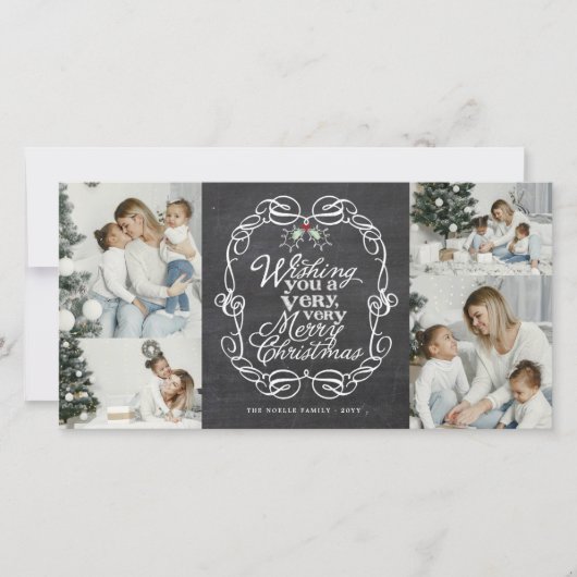 Chalkboard Mistletos Script Frohe Weihnachten Foto (Vorderseite)