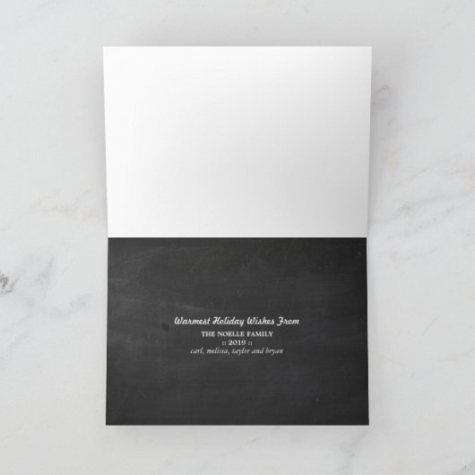 Chalkboard Mistletos Script Frohe Weihnachten Foto (Innenseite)