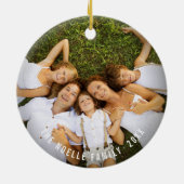 Chalkboard Mistletos Script Frohe Weihnachten Foto Keramik Ornament (Hinten)