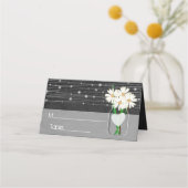 Chalkboard mit Daisis in einem Mason Jar Platzkarte (Rückseite)