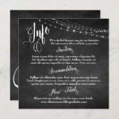 Chalkboard mit/ Light Strings, Hochzeitungs-Info-S Einladung (Vorne/Hinten)