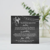 Chalkboard mit/ Light Strings, Hochzeitungs-Info-S Einladung (Stehend Vorderseite)