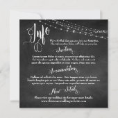 Chalkboard mit/ Light Strings, Hochzeitungs-Info-S Einladung (Vorderseite)
