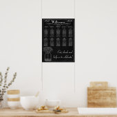 Chalkboard mit Mason Jar & Daisy Wedding Seating Poster (Küche)