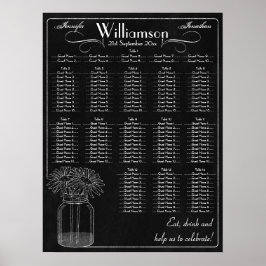 Chalkboard mit Mason Jar Wedding Chart Poster