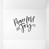 Chalkboard mit weißem und grauem Schnee bedeckten  Dreifach Gefaltete Urlaubskarte (Innenseite Mitte)