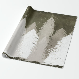Chalkboard mit weißem und grauem Schnee bedeckten  Geschenkpapier