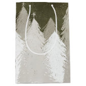 Chalkboard mit weißem und grauem Schnee bedeckten  Mittlere Geschenktüte (Vorderseite)