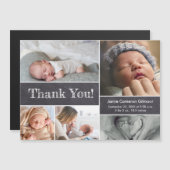 Chalkboard Modern Fotos Babydusche Danke Magnetkarte (Vorne/Hinten)