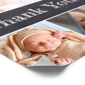 Chalkboard Modern Fotos Babydusche Danke Poster (Ecke)
