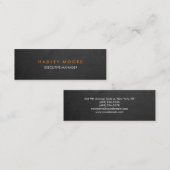 Chalkboard modern grau beruflich trendy schlicht mini visitenkarte (Vorne/Hinten)