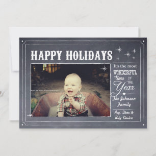 Chalkboard Modern Holiday Card Feiertagskarte
