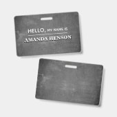 Chalkboard Modern Mein Name ist Ausweis (Front & Back)