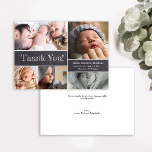 Chalkboard Modern Photos Baby Shower Thank you Dankeskarte