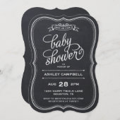 Chalkboard Moderne Typografie Kinderdusche Einladung (Vorne/Hinten)