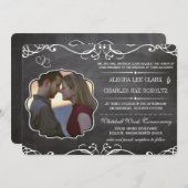 Chalkboard Moderne Vintage Typografie einladen Einladung (Vorne/Hinten)