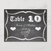 Chalkboard Moderne Vintage Typografie Tischnummer (Rückseite)