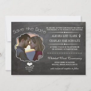 Chalkboard Moderne Vintage Viktorianische Typograf Einladung