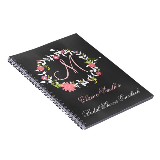 Chalkboard Monogram Brautparty Guestbook Notizblock (Rechte Seite)