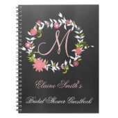 Chalkboard Monogram Brautparty Guestbook Notizblock (Vorderseite)